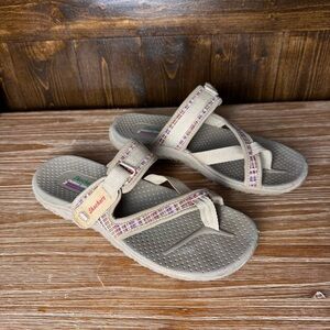 Skechers Women's Size 10 Sandals Reggae All Natural Shoes Taupe Strap